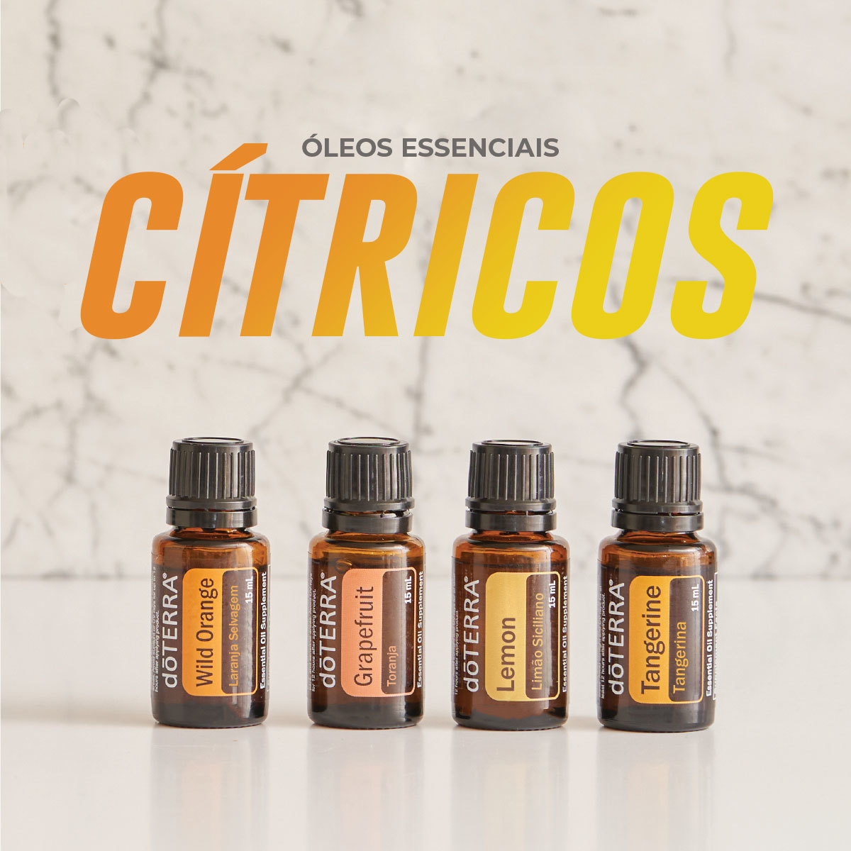 Conhecidos como óleos da felicidade, os cítricos são obrigatórios em qualquer coleção de óleos essenciais. São versáteis e eficazes, oferecendo uma variedade de usos e benefícios para o bem-estar. Conheça também Lime, Bergamot e Green Mandarin 😉