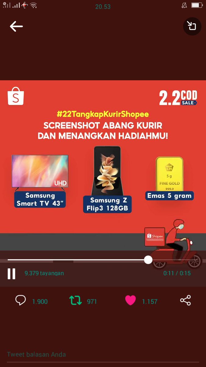 icha_syaiful's tweet photo. @ShopeeID bismillah @ShopeeID 
#22TangkapKurirShopee
#ShopeeKasihEmas5G https://t.co/8ybRNj5jnn