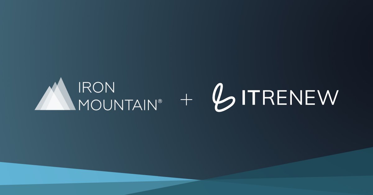 IronMountain's tweet photo. The acquisition of @ITRenewInc, a global leader in mission-critical #sustainable #datacenter #lifecyclemanagement solutions, marks a significant milestone for our company as we continue to set industry standards &amp; lead with innovative thinking. Learn more: https://t.co/XE7PSm7Wqj https://t.co/VKKU5oIKsF