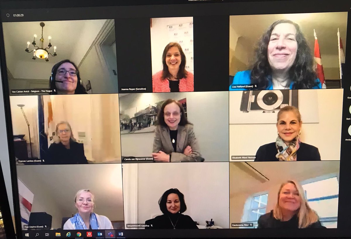 Joanna Roper (@joannaroperfcdo) on Twitter photo Fabulous to have hosted <a href="/CvanRijnsoever/">Carola vanRijnsoever</a> yesterday at the monthly online gathering of women ambassadors in The Hague. Great opp to share reflections on challenges - professional, personal or pandemic - and how we can collectively & individually support those around us. <a href="/WAGroupnl/">The Women Ambassadors Group to NL</a> Fabulous to have hosted <a href="/CvanRijnsoever/">Carola vanRijnsoever</a> yesterday at the monthly online gathering of women ambassadors in The Hague. Great opp to share reflections on challenges - professional, personal or pandemic - and how we can collectively & individually support those around us. <a href="/WAGroupnl/">The Women Ambassadors Group to NL</a>