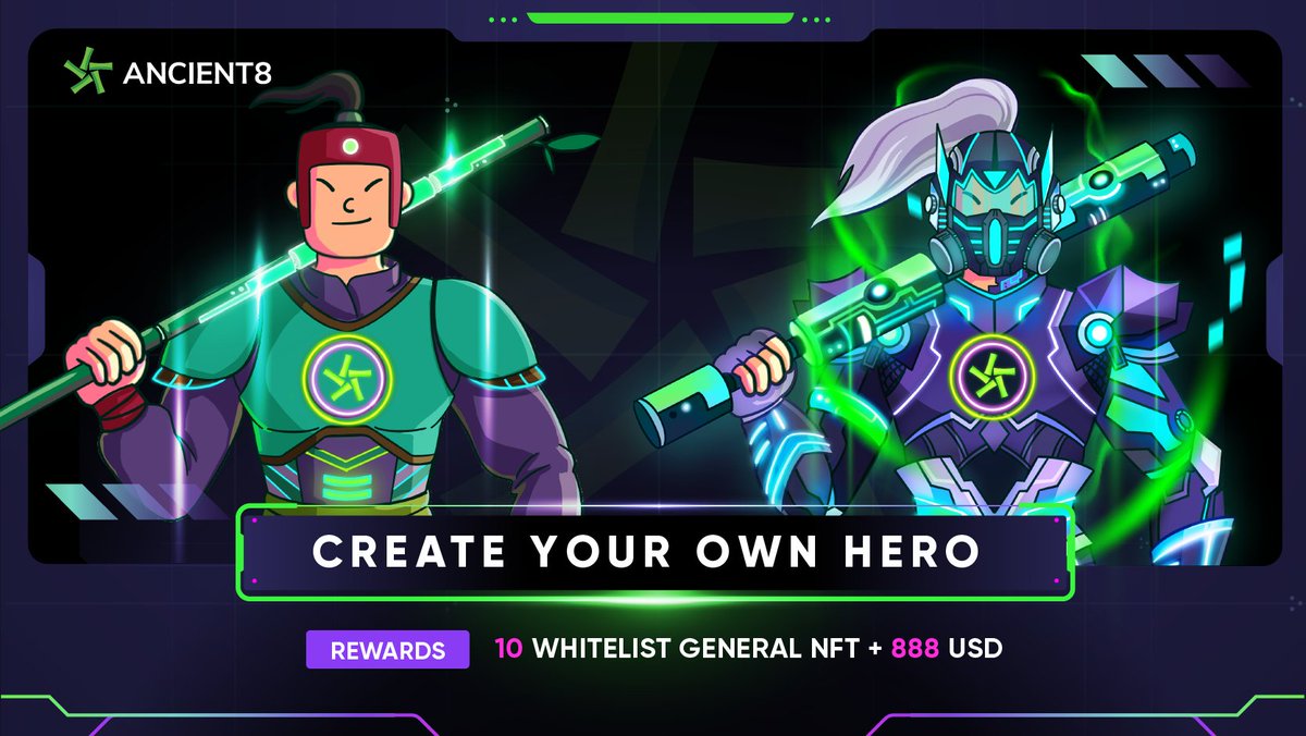 Ancient8_gg's tweet photo. 🎉 @Ancient8_gg allows you to unlock your creativity and embrace Saint Giong - an ideal hero in to spearhead into the #Metaverse. 🧑‍🎨

1️⃣0️⃣ Saint Giong #NFT #whitelist slots are up for grabs and 8️⃣8️⃣8️⃣ $USDT are waiting for you!

Join us here 👉 https://t.co/mrIvURd4Dm https://t.co/IxQrP2UGc5