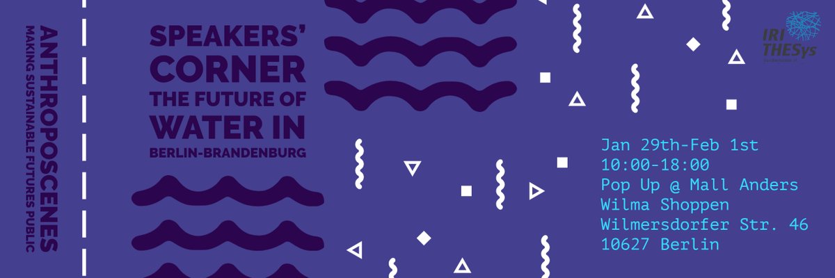 Come visit our pop-up this weekend at #MallAnders to share your thoughts, ideas and stories about the future of water in Berlin-Brandenburg! Plus kid-friendly activities &amp; art projects @ the 2G+ event