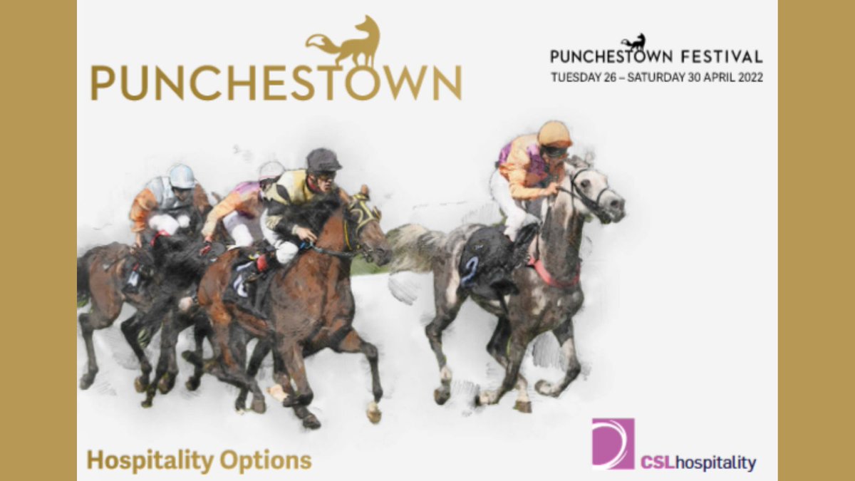 We are delighted to welcome you back to hospitality at Punchestown National Hunt Festival from 26th-30th April. Hospitality packages for 2022 are on sale. 
Contact Caroline on +353 1 6766650 or email caroline@cslhospitality.ie
#CSL #CSLEvents #CSLHospitality #PNHF2022 #LiveEvents