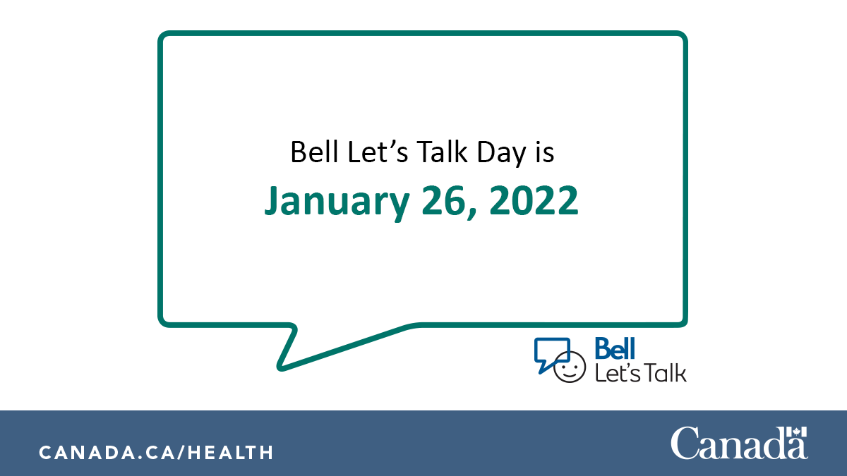 GovCanHealth's tweet photo. Mental illness affects many Canadians. Together, we can make a difference and help create positive change in our schools, workplaces, and communities. Learn where to find help or how to provide support for someone in crisis: https://t.co/LpeTE7DXXE #BellLetsTalk https://t.co/Hourki4bK7