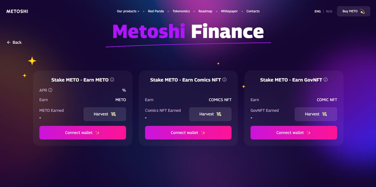 ⚡️Friends, are you ready?⚡️
🔥In a few hours, #STAKING will be up and running!🔥
🥳Also, more news awaits you today!🥳
 #METO #Metoshi #DeFi #Stake2Earn #PlayToEarn #blockchain #BlockchainGaming #NFTCommmunity #NFTs #nftgames