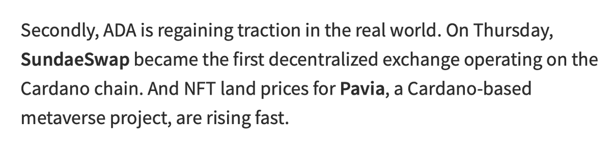 Pavia_io's tweet photo. We almost missed this mention on https://t.co/UtDV46SH27 Thanks @Pavia_io community. To us though, it is not about NFT Land prices, but what will ultimately be built &amp; deployed upon the parcels which is exciting. "Think Bigger" #Cardano #Metaverse 

https://t.co/KfI37n4Rge https://t.co/kuuEuiBFyn