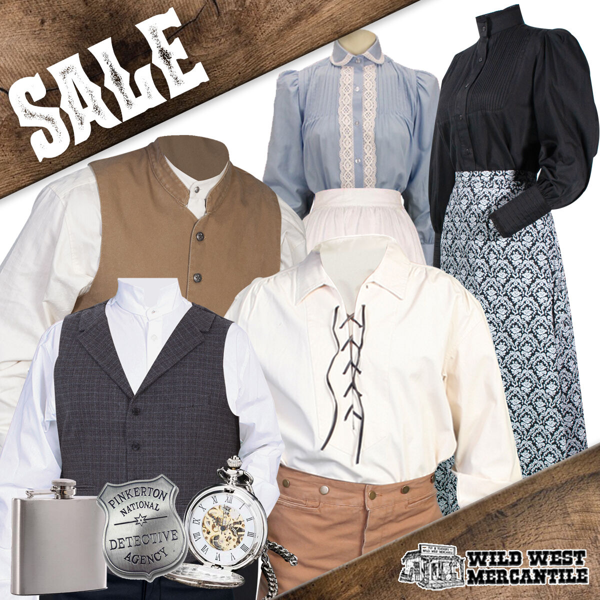 WWMERC's tweet photo. Winter Range Sale Ends Today🤠⌛Men's Rangewear Shirts & Vests, Ladies Frontier Classics Blouses & Skirts, Pocket Watches, Badges, & More
Shop Sale: https://t.co/ZJkDQPPonu
#widlwestmercantile #oldwest #westernwear #westernhomegoods #rangewear #frontierclassics #reenactors https://t.co/2A5xhAALzK