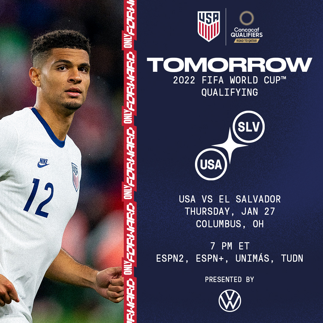 USMNT's tweet photo. Tomorrow, Columbus. 

Let's go.

#USAvSLV x @VW 

Match Day Guide » https://t.co/2Eyg5n9zG2 https://t.co/umlmuK66m9