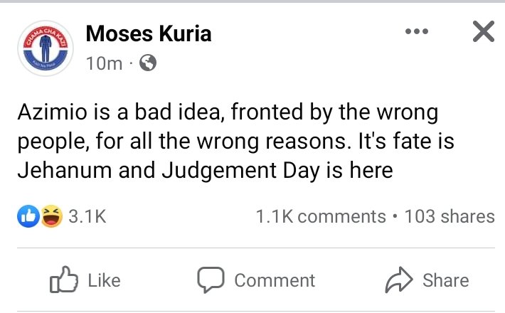 kennedymkalonzo's tweet photo. Bassss.. Moses Kuria has decided to bury Azimio alive😂 https://t.co/31mxArlktD