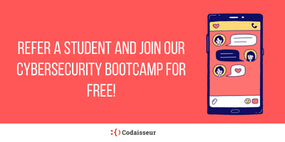 Refer a friend to our Full-Stack Web Development Academy and learn Cybersecurity skills for free!
👨🏼‍💻 👩‍💻

📍 Join our Student Referral Program to learn more: codaisseur.com/student-referr…  🎉

#learntocode #careerdevelopment #careerchange #personalgrowth