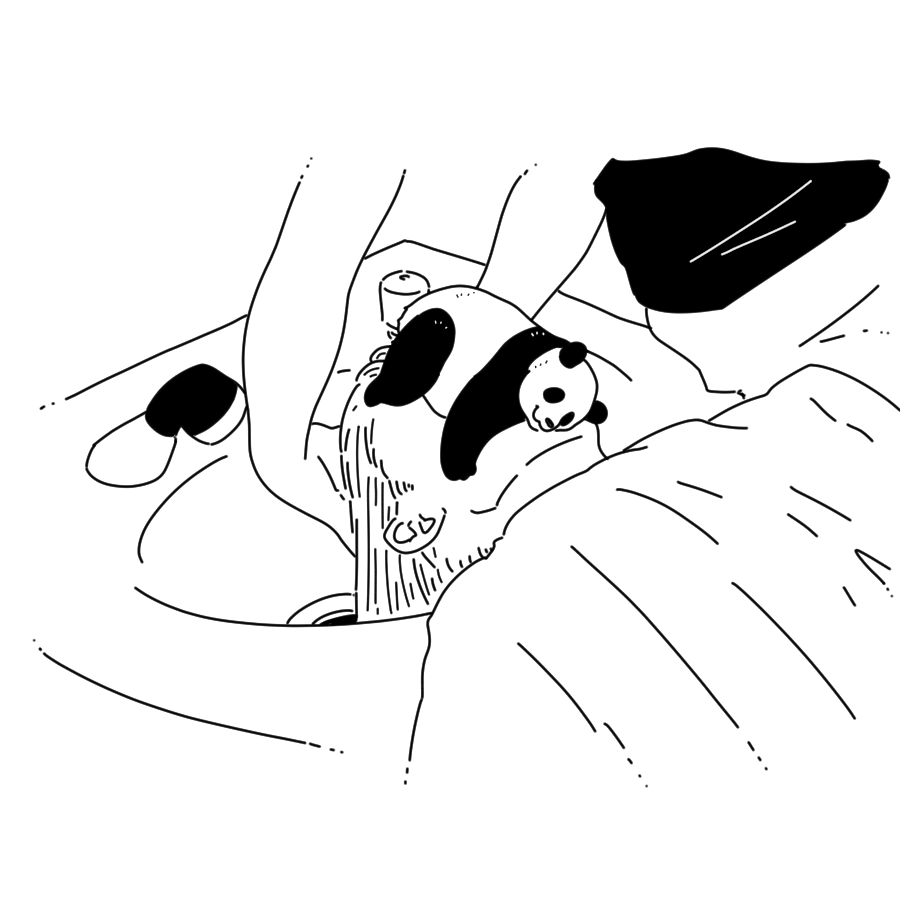 顔隠しパンダ 