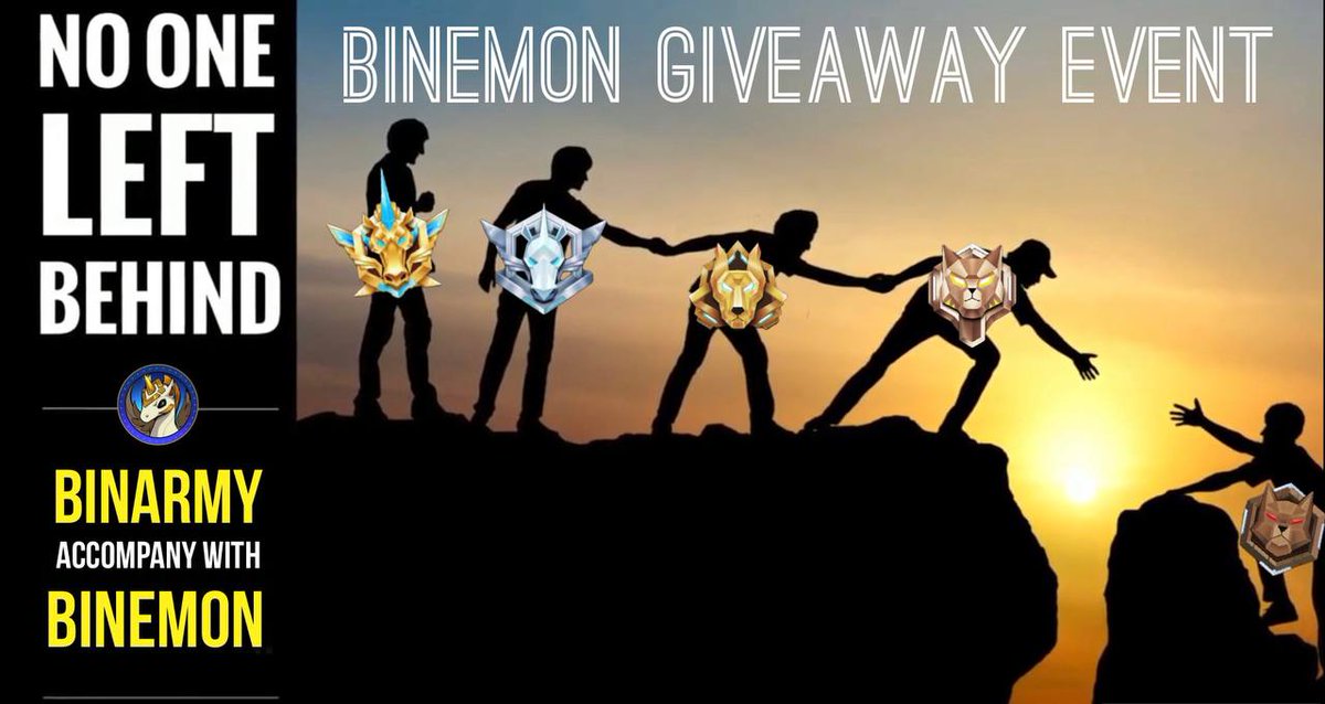 Call to TRUE #BinArmy Bronze Rank
Are you here on Twitter?
Show your hand to support #Binemon - I will support you!
Event for Bronze Rank only 🤑
1. Like + Retweet
2.💬 Show your Squad Power + hashtag $BIN #Binemon #BronzeRank
5 Mons E will sent to lucky players
48 hours from now