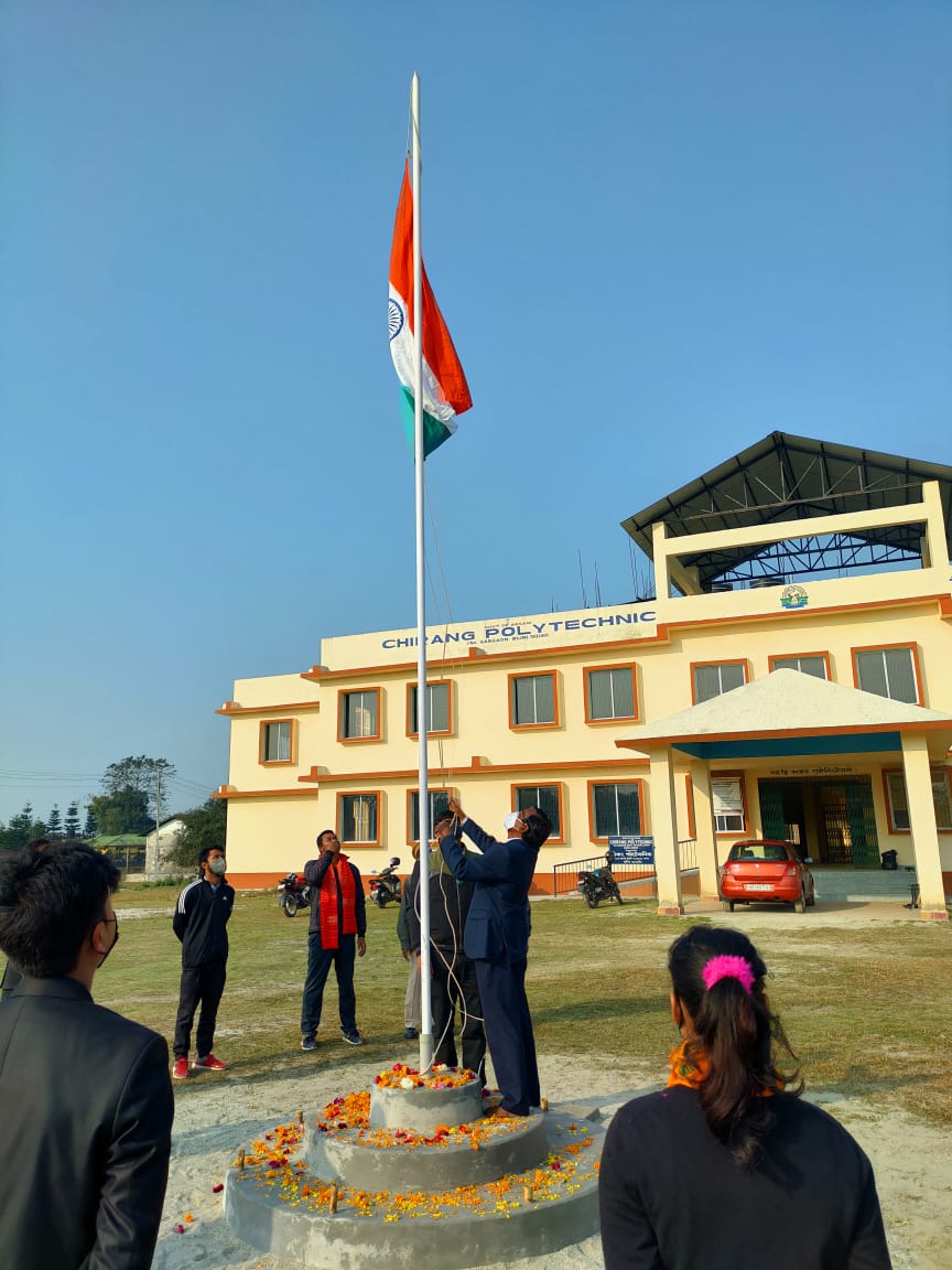 chirang_poly's tweet photo. Blissful Celebration of 73rd Republic Day at Chirang Polytechnic in presence of the Principal, Faculties, Staffs and Students. The National Flag was hoisted by the Principal. https://t.co/kxInXsh2gk