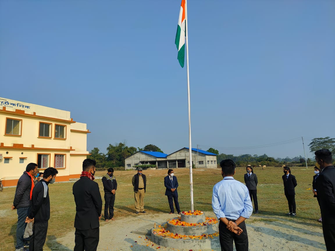 chirang_poly's tweet photo. Blissful Celebration of 73rd Republic Day at Chirang Polytechnic in presence of the Principal, Faculties, Staffs and Students. The National Flag was hoisted by the Principal. https://t.co/kxInXsh2gk