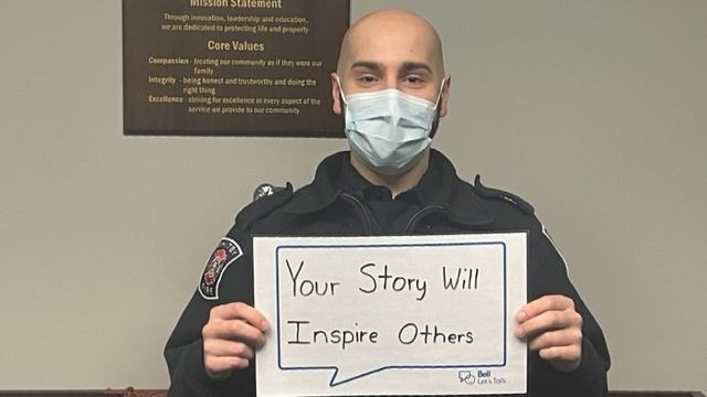WhitbyFire's tweet photo. Let's help build hope for ourselves and others who may be struggling. #BellLetsTalk https://t.co/SfXwqCyoTE