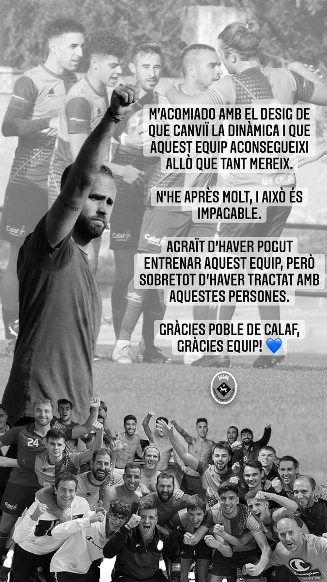 Decisió necessària perquè l’equip canviï la dinàmica i guanyi com tant mereix. Gràcies equip, gràcies <a href="/ue_calaf/">U.E CALAF</a> !