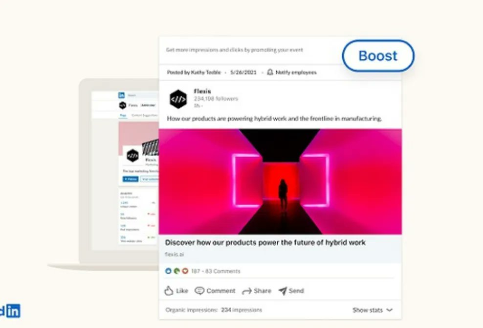 Globaldotmedia's tweet image. LinkedIn has added a new #BoostButton. The #LinkedInBoostPost feature seeks to turn organic #CompanyPageupdates into #PaidAds without creating #LinkedInAds, See #LinkedIn Adds New 'Boost' Option for Organic Posts, New Event Promotion and Management Tools @ buff.ly/3vpB4p9