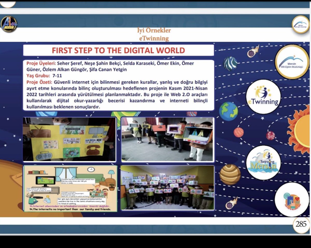 firststep_world's tweet photo. Projemiz Mersin Milli Eğitim Müdürlüğü 16. arge bülteninin eTwinning iyi örnekler 285. sayfasinda yayımlandı. Tüm ortaklarimiza tesekkür ederiz.👏@eTwinningDestek  @AdemKoca46 @tretwinning @eTwinningMersin https://t.co/2Ia79acBox