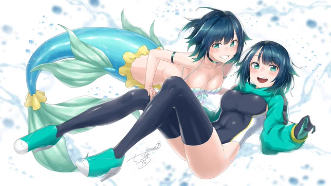 #ド直球に言いますがフォローしてください
人魚🧜‍♀️競泳水着🩱 