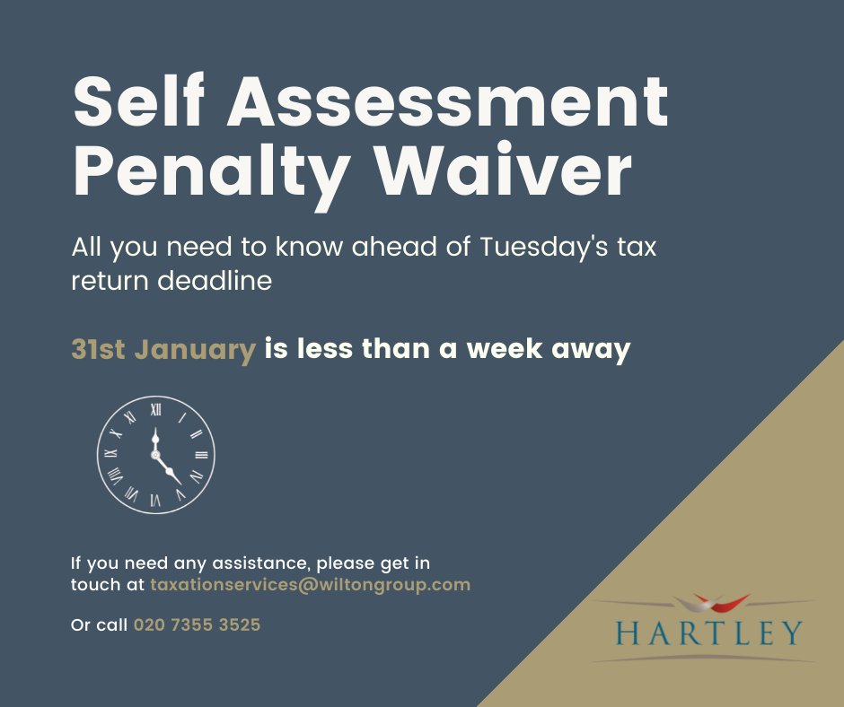 Stressed about your tax return? Confused about recent gov. announcements? Our parent company's Senior Tax Manager has summarised HMRC’s SA Penalty Waiver for you.. 

wiltongroup.com/hmrc-extends-s…

#taxreturn #SelfAssessment  #covid19impact #covid19uk #HMRC
