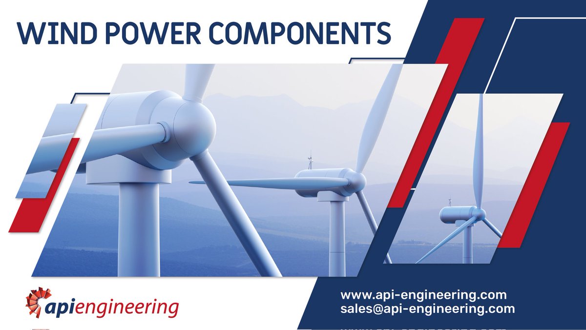 APIEngineering_'s tweet image. We have worked with many of the worlds largest #windturbine manufacturers in Europe and North America.
The large scale components which we supply include:
🔹️ Hubs
🔹️ Nacelles
🔹️ Base frames
🔹️ Rotor shafts
🔹️ Bearing housings and tower fabrications.
#windpower