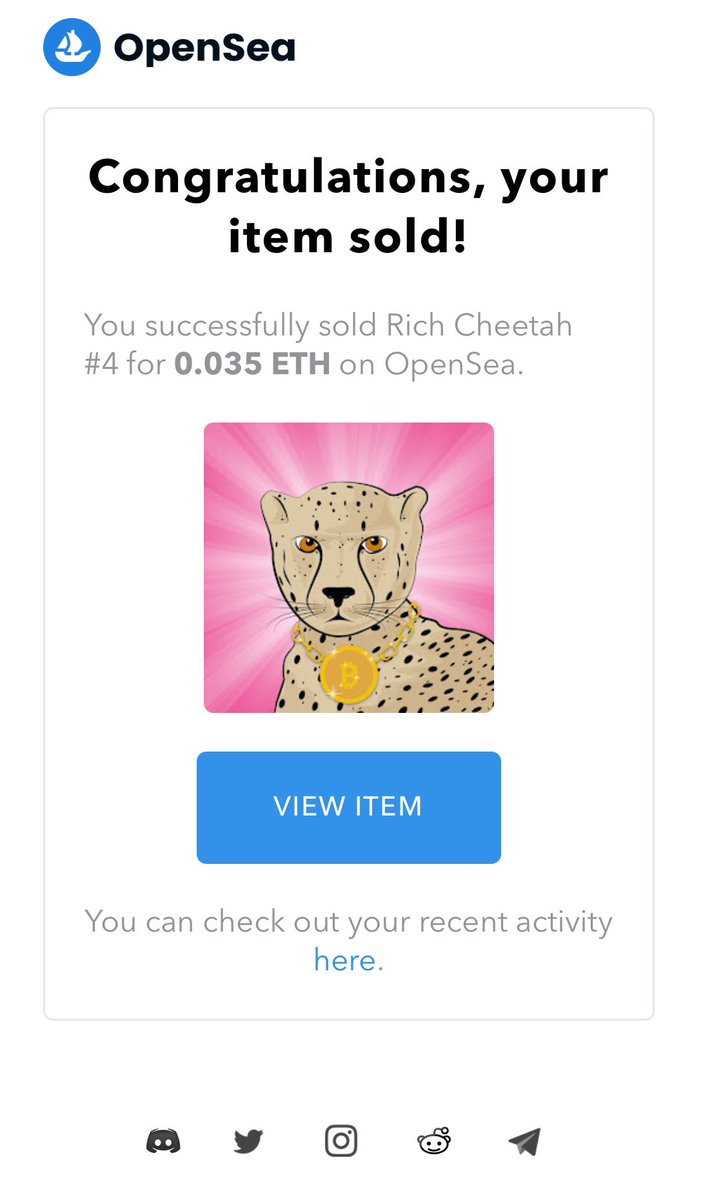 Rich_Cheetah's tweet photo. BOOMMM!! 💣 One of our Cheetahs has found its rich owner!!! #NFT #NFTCommunity #dropyournft #opensea #nftcollector #silling #itemsold #sold https://t.co/3whmWkTKy5