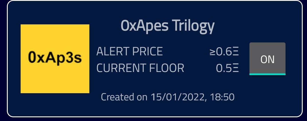 Impressive run <a href="/0xApes_NFT/">0xApes</a>  instead of 1-2 days. Floor price alarm started ringing at 0.5 in 4hrs since 0.4eth