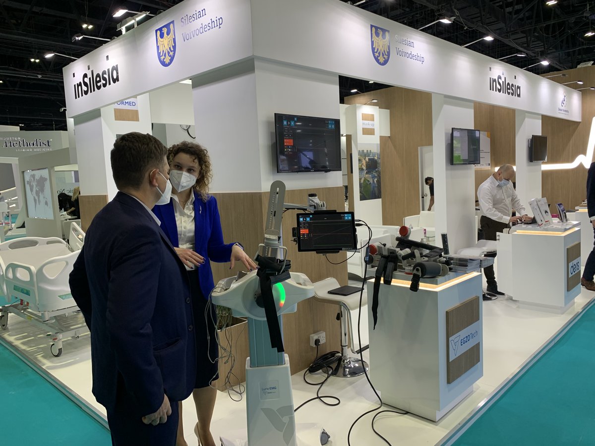 Don't miss the opportunity to meet EGZOTech team and get to know Luna EMG and Stella BIO at ongoing ArabHealth exhibition in Dubai (till Jan 27th)! 
⠀ 
Location: Hall 6, stand D11 (look for inSilesia sign).

#neurorehabilitation #roboticrehabilitation #physiotherapy #arabhealth