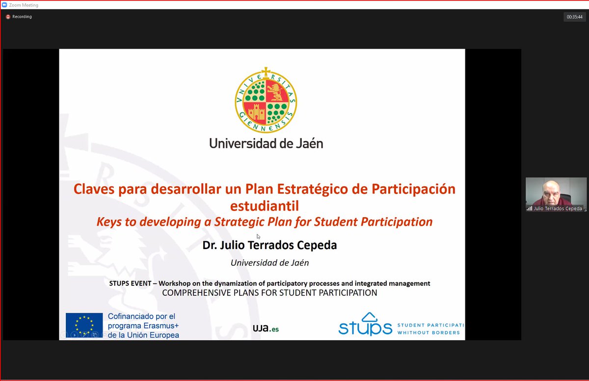 STUPS_en's tweet photo. 👉What are the best practices for developing a strategic plan for #studentparticipation? 

🙌Dr Julio Terrados Cepeda of the @ujaen is conducting two workshops today to answer this question.

👋What factors do you think are most critical in this process? https://t.co/Uc8SqZnHpv
