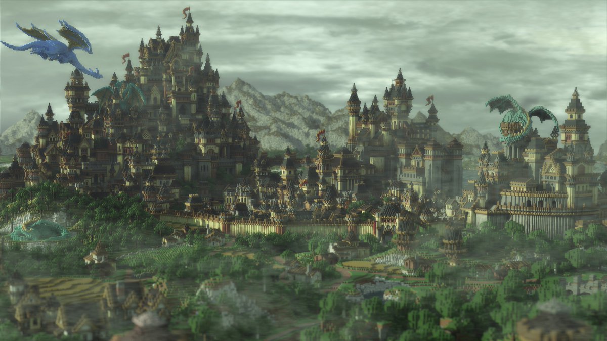 竜と生きる街
#Minecraft