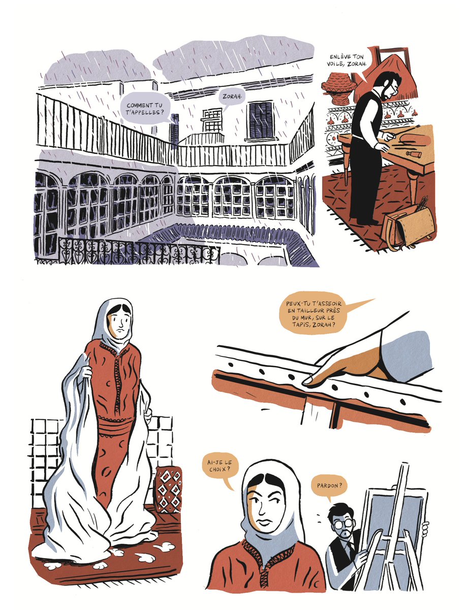 "Tanger sous la pluie", sublime histoire autour des séjours marocains de Matisse et de son modèle Zorah. Par @FabienGrolleau et @AbdeldeBxl, en librairie dans deux jours seulement, @EditionsDargaud !