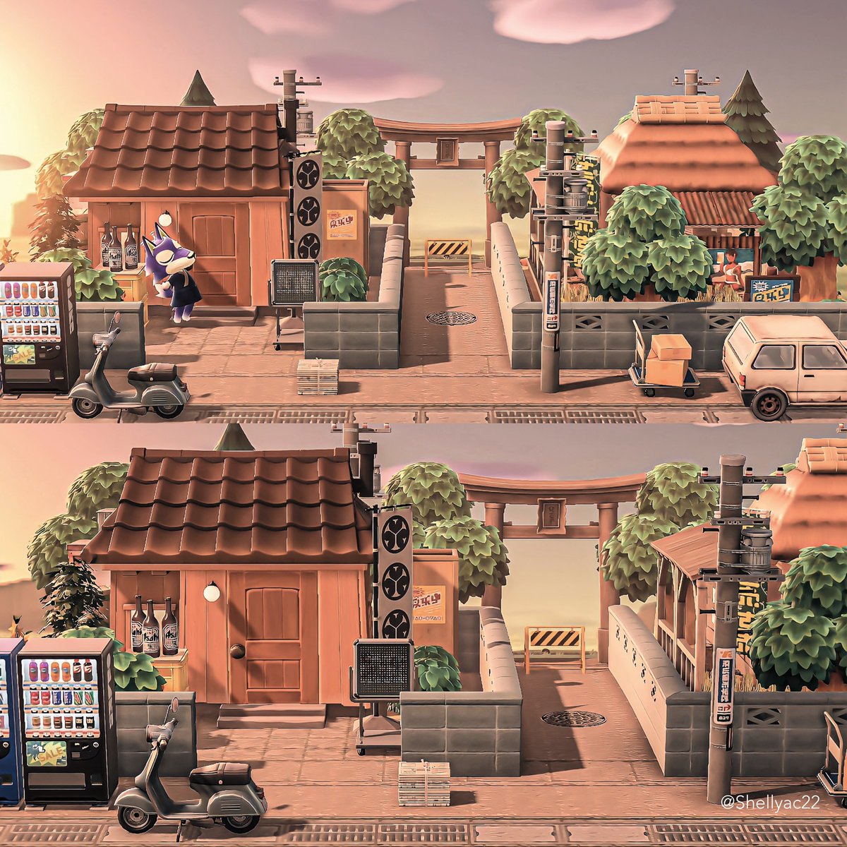 Shellyac22's tweet photo. 住宅街に構えるブンジロウのお店🏮

#あつ森 #ACNH #AnimalCrossing 
#ハッピーホームパラダイス https://t.co/F2s0JZUg1Y