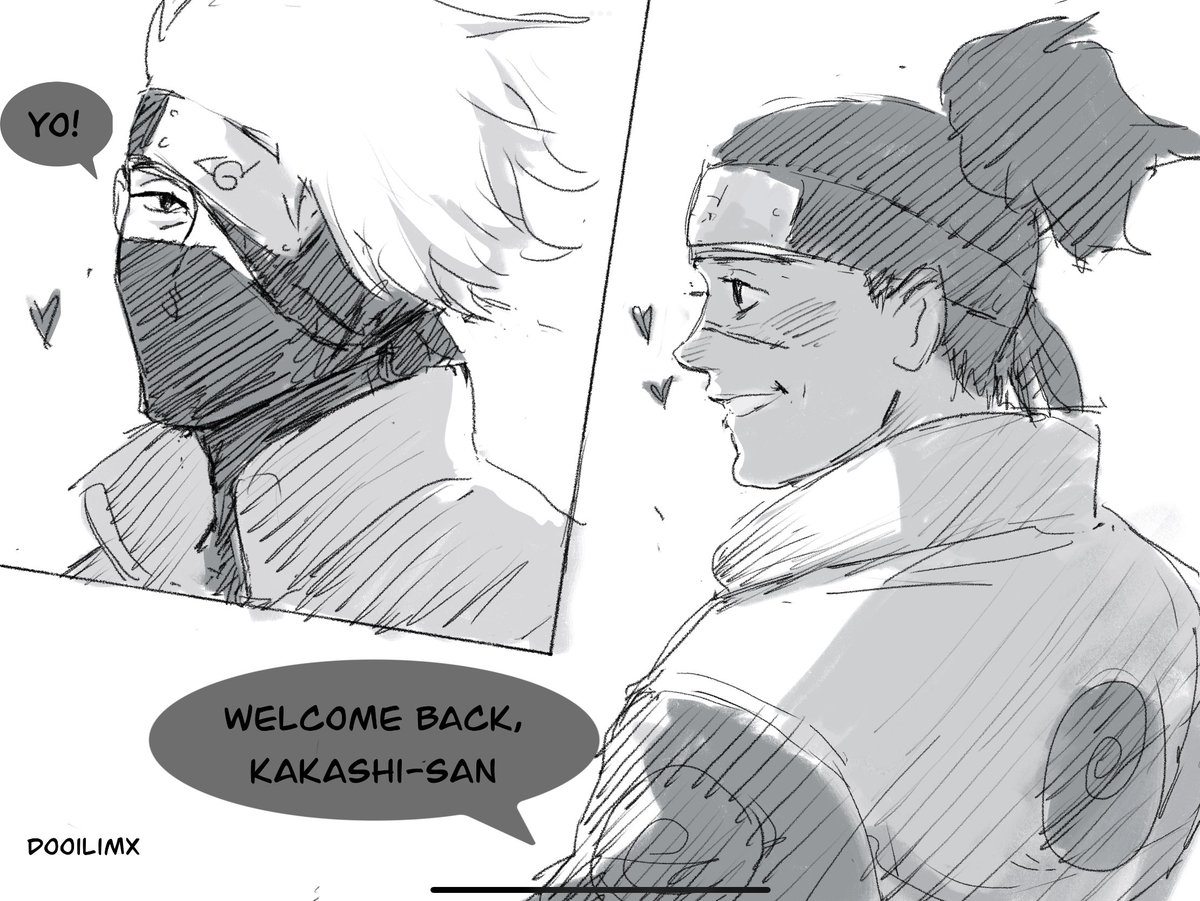 DooilimX's tweet photo. a redraw of kishimoto’s original idea for chapter 2
kkir chemistry is unmatched 
#kkir_drawing #kakairu #naruto https://t.co/8AY9a3wW7S