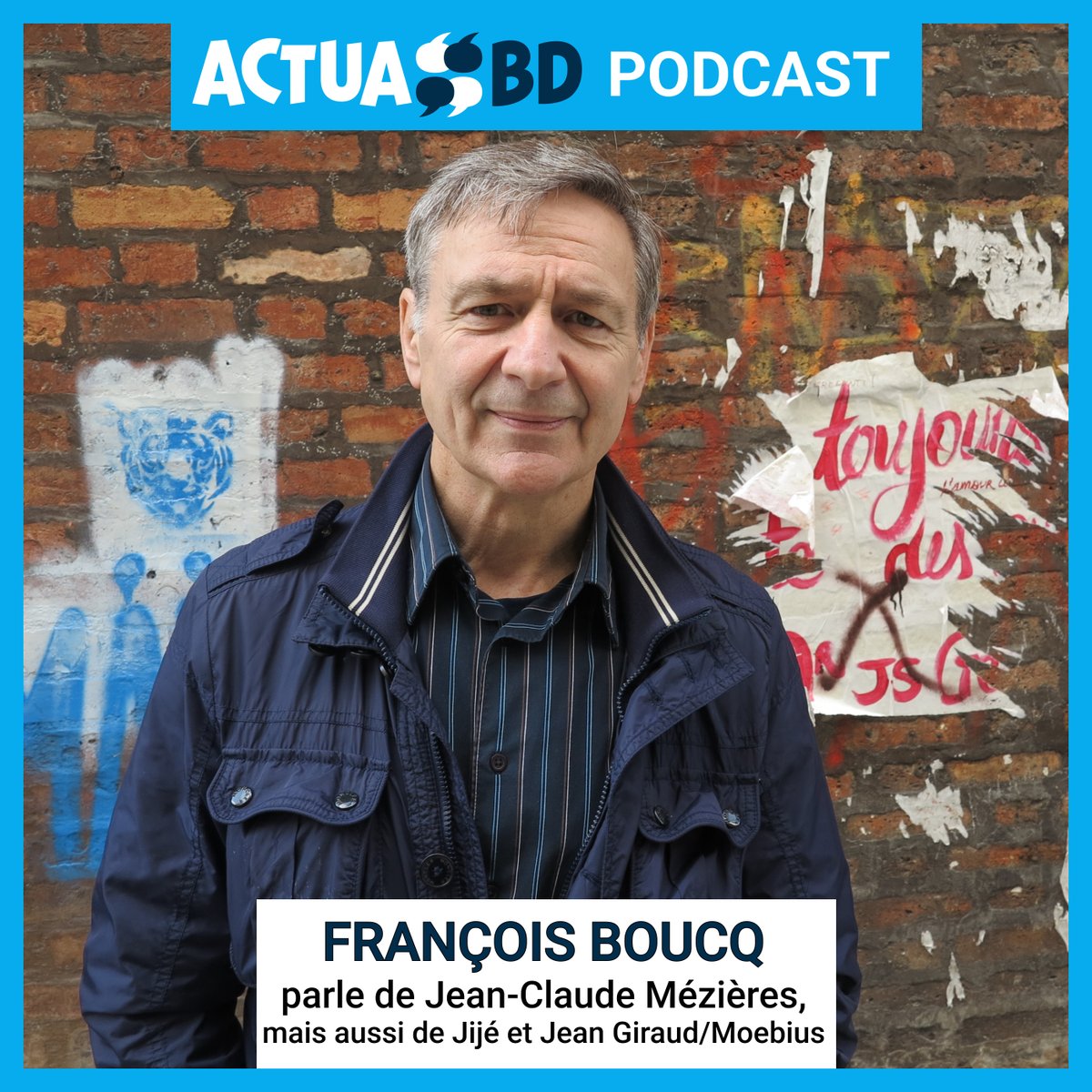 ActuaBD's tweet photo. [#PODCAST] François #Boucq a interrompu sa tournée médiatique pour nous parler de son ami  Mézières qu’il a rencontré à 19 ans. Il nous parle aussi du destin lié de ces trois méga-stars de la #BandeDessinée : #Jijé, #Moebius, et #JeanClaudeMézières.

https://t.co/jYiZIOadMX https://t.co/kkX60NCdZE