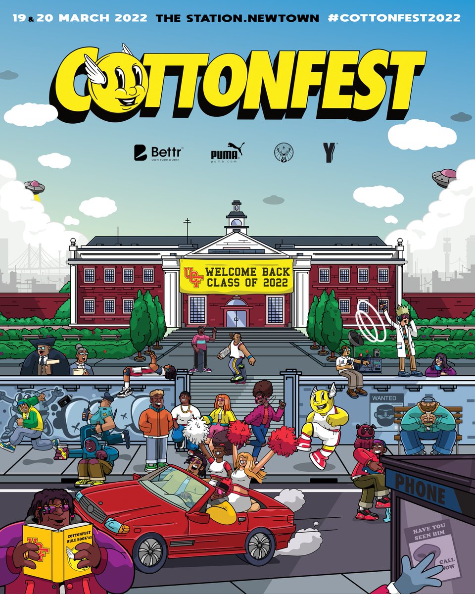 CottonFestJHB's tweet photo. WE ARE BACK!
The much anticipated 3rd annual Cotton Fest is set to take place over 2 days, 19 &amp; 20 March 2022 at The Station in Newtown, Johannesburg. 
This year we bring you the University of COTTON FEST, where the theme for 2022 is "university and campus”. https://t.co/gVJuDrI29u