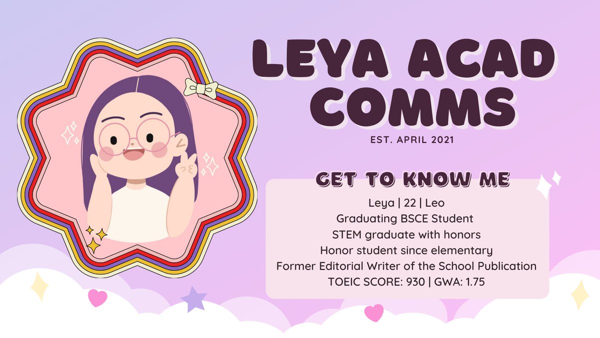 leyaacadcomms's tweet photo. ｡･:*˚:✧｡ welcome! ｡✧:*˚:･｡

hello, #commstwt! i'm leya, your acad helper! ♡

i am offering academic assistance. to know more, check out my commission sheet below. please use the inquiry form for inquiries! >ヮ<

꒰also check this thread for samples and feedback꒱ https://t.co/osc2Yx6LQS