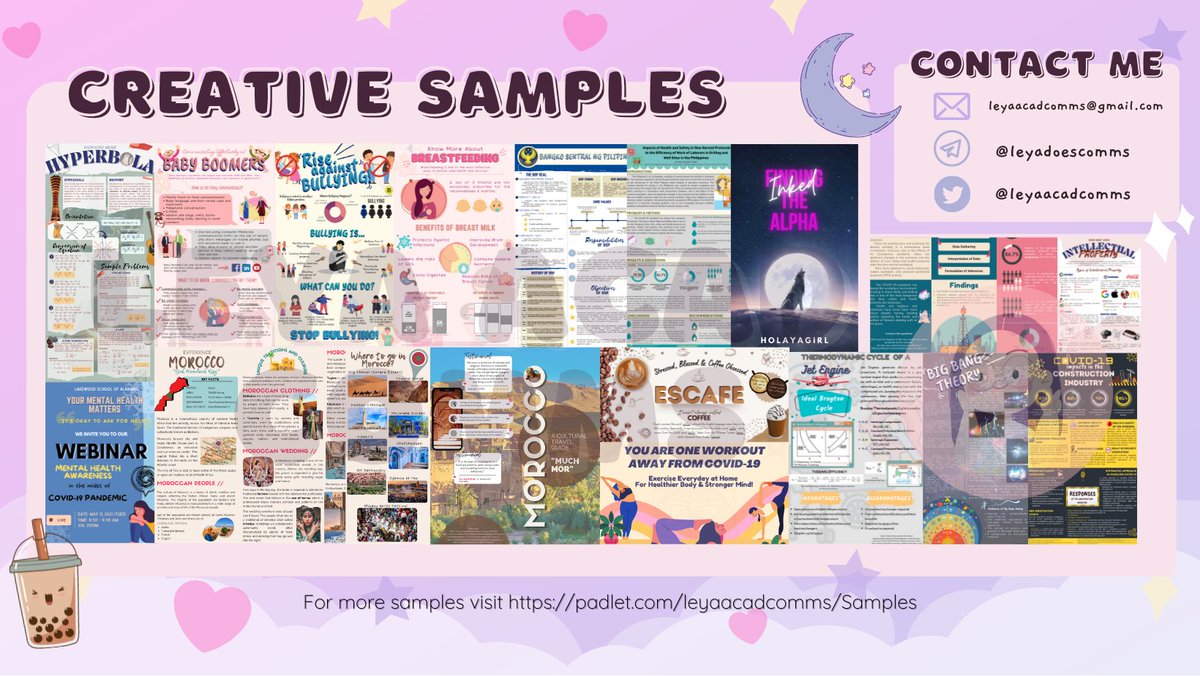 ｡･:*˚:✧｡ welcome! ｡✧:*˚:･｡

hello, #commstwt! i'm leya, your acad helper! ♡

i am offering academic assistance. to know more, check out my commission sheet below. please use the inquiry form for inquiries! >ヮ<

꒰also check this thread for samples and feedback꒱