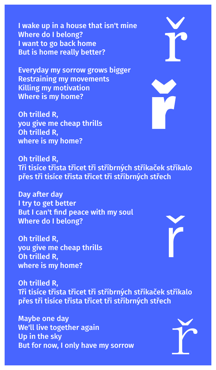 Liechten_EV's tweet photo. Here are the lyrics of our song!
Deep and serious lyrics related to the difficulty of finding your home when you don't feel at peace neither where you used to live neither where you live now...
They will also sing a famous Czech tongue-twister!
#Vote23 in the 2nd semi-final!💙 https://t.co/Qpy00d1Xe7