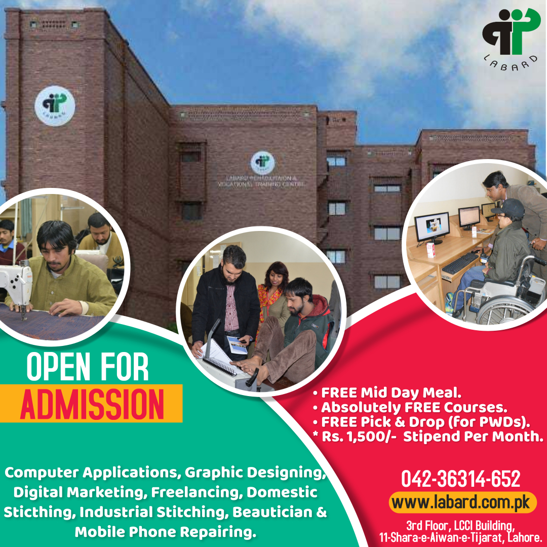 LabardOfficial's tweet photo. We are pleased to announce a number of Absolutely Free Courses for #PWDs in its New Purpose Built Campus!
.
Grab this opportunity and register yourself now !!!
.
☎️ Call now and Register: 042-36314-652 https://t.co/2c5ozH4EM6