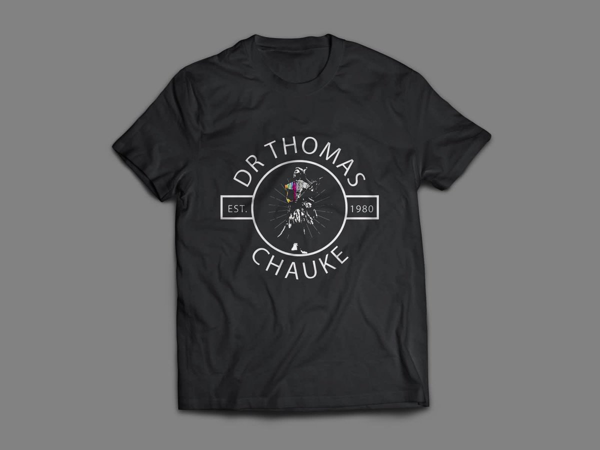 Dr Thomas Chauke Embroidered T-Shirts sold at R250. For orders call or WhatsApp 081 267 5823/063 733 3333