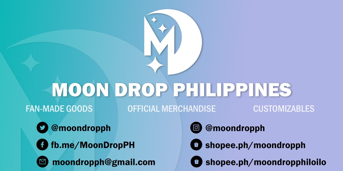 MoonDropPH's tweet image. MOON DROP PH
fb.me/moondropph
shopee.ph/moondropph
shopee.ph/moondropphiloi…

✨ Official Merchandise
✨ Fan-made Goods
✨ Customized items
✨ Pasabuys &amp;amp; Requests

#MDPHfeedback
#MoonDropPHGO
#MDPHUpdates
#MDPH_Pasabuy
#MDPH_Claims
#MDPH_Onhand
bit.ly/MDPH_TC