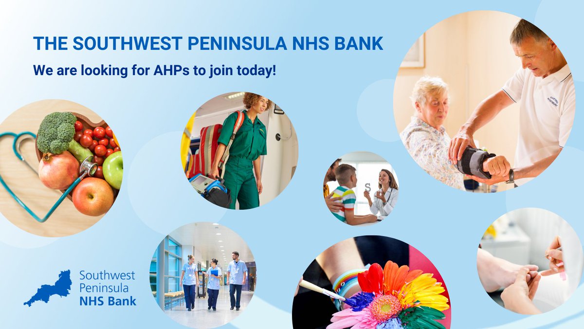 swNHSbank's tweet photo. 📢Calling all #AlliedHealthProfessionals in #Southwest! Do you currently work at one of the five #NHS trusts in the region but want the option to work more flexibly? Our #CollaborativeBank enables the system across the region. Find out more ➡️https://t.co/Wb1ixZJmuz https://t.co/Edl3hZupio