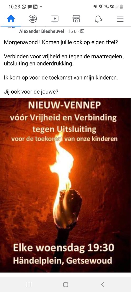 Spuntw's tweet photo. @WA_Hoofddorp_C Goedemorgen, weet niet of je al op de hoogte bent en weet ook niet hoe "vredig" het zal zijn maar op Facebook wordt opgeroepen vanavond 19.30 bijelkaar te komen op het Handelplein in Nieuw-Vennep tegen de Corona maatregelen. Hij gaat graag een gesprek aan https://t.co/qVkGRKW7o9