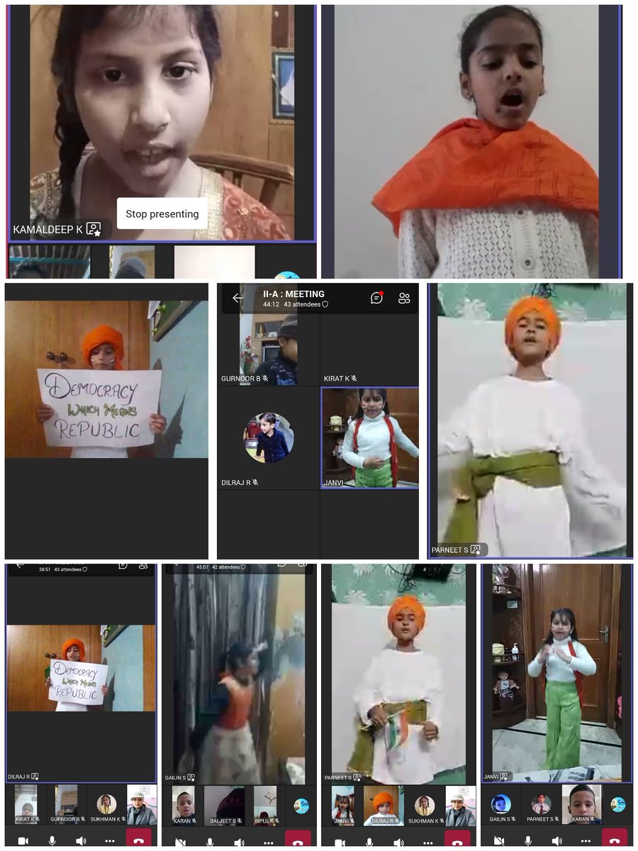 NishuJoshi16's tweet photo. Happy Republic day from S.T.S World family to everyone.Virtual celebration🎉🎉🎉by Grade 2️⃣–🅰️ &amp; D. Some glimpses of republic day 🇮🇳🇮🇳🇮🇳 activity also has been done in the class. @raminde94301780 @Prabhjo60556013 @STSWSRAJGOMAL @MicrosoftTeams @cbseindia29 @MicrosoftEDU https://t.co/uJInCZRb6R