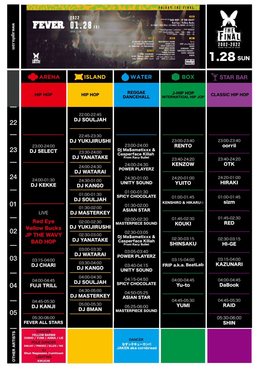 【ageHa THE FINAL タイムテーブル発表!!】

01.28.FRI
ageHa THE FINAL "FEVER"

前売りチケット購入🎫
iflyer.zaiko.io/item/345493

#ageHa #ageHaFINAL