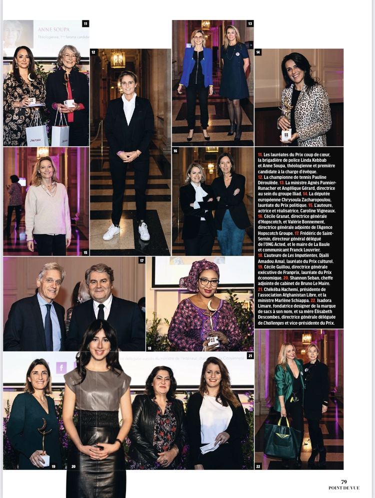 FemmesInfluence's tweet photo. [#OnParleDeNous]
Aujourd'hui en kiosque, une double page sur la cérémonie du Prix 2021 dans @PointDeVueMag!
Un grand merci pour cette belle couverture qui met en lumière nos lauréates @LeaMoukanas, @CZacharopoulou, @cguillou_retail , @DjailiAmal, @LindaKebbab et @anne_soupa ! https://t.co/nyM7ID9kmu