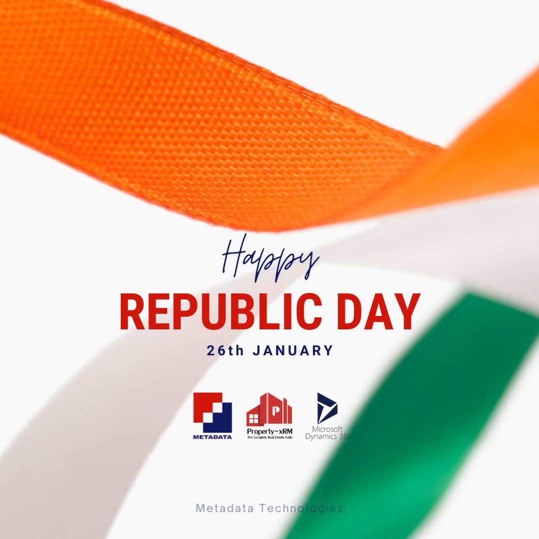 MetadataCorp's tweet photo. Wishing every Indian a very Happy 73rd Republic Day!

#MetadataTechnologies #PropertyxRM #RepublicDay2022 https://t.co/EWB0kca9yC