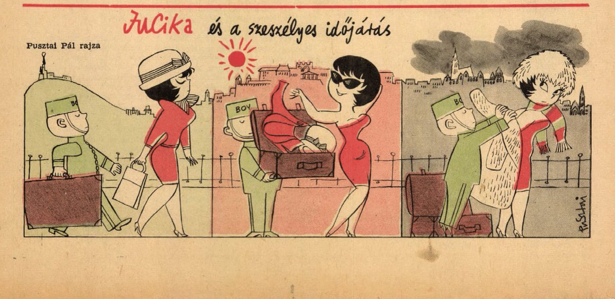 JucikaInOrder's tweet photo. 207. Jucika And The Capricious Weather.
Published in Ludas Matyi on the week of March 27th-April 2nd, 1961. (Dated Mar. 30th)
#jucika #jucikainorder #jucikachronological #LudasMatyi #March1961 #April1961 #Pusztai #PusztaiPál #PálPusztai https://t.co/rEobTbDWFN