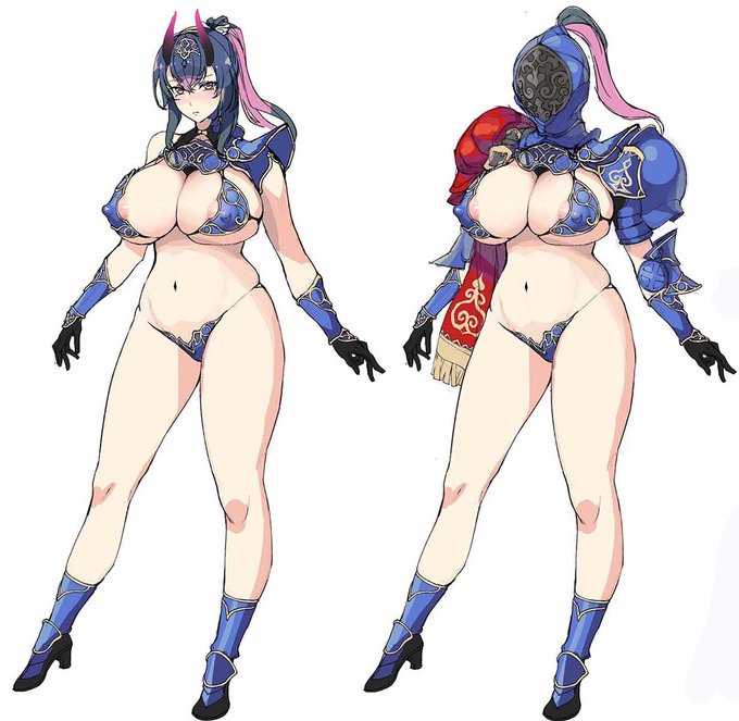 女騎士VS愛の戦士ハイローパーさんの対戦イラストを製作中～! 今週中には完成させたいです

今日のところはキャラクターデザインを公開デス 