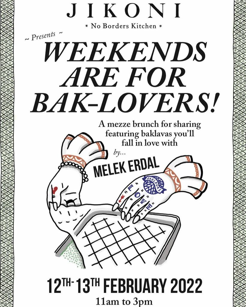 Announcement 📣 Jikoni Presents “Weekends are for Bak-lovers” We are excited to announce that on the 12th and 13th February, Jikoni will host a very special brunch with a banquet of sumptuous mezze-style sharing dishes to tuck into with pals, gals… instagr.am/p/CZL_cf2IpzS/